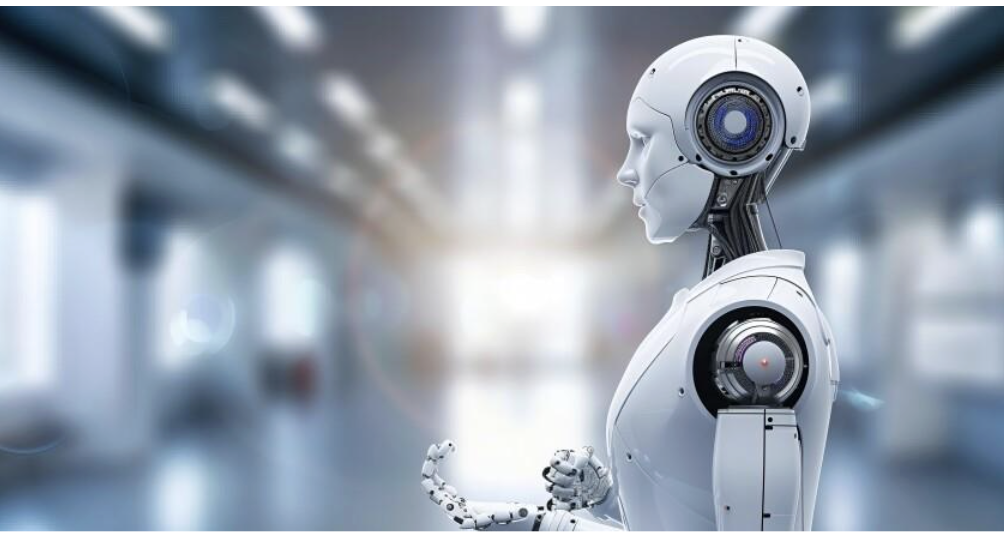 AI Humanoid Robot in a factory.