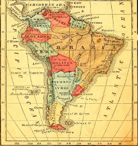 Map of South America representing the Latin American region discussed in the market analysis